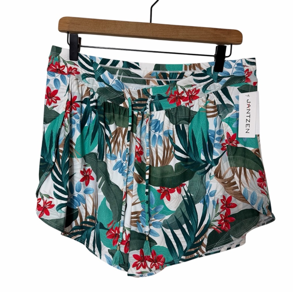 Jantzen Seagram Tides Tropical Swim Cover Up Shorts Size 12 NWT - Picture 2 of 7